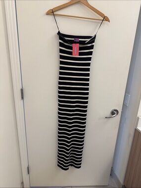 NWT Edikted Black & White Strapless Maxi Dress Size S